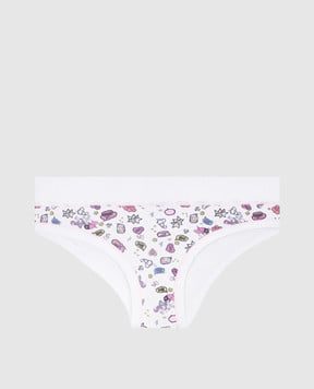 RiminiVeste Lovely children's white panties with a unicorn print B2823J