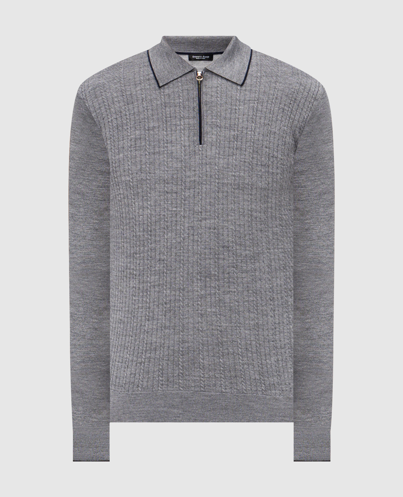 

Gray wool, silk and cashmere polo with monogram Stefano Ricci, Grey