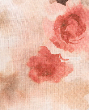 Blumarine Estelle beige linen tablecloth with floral print H0000210065