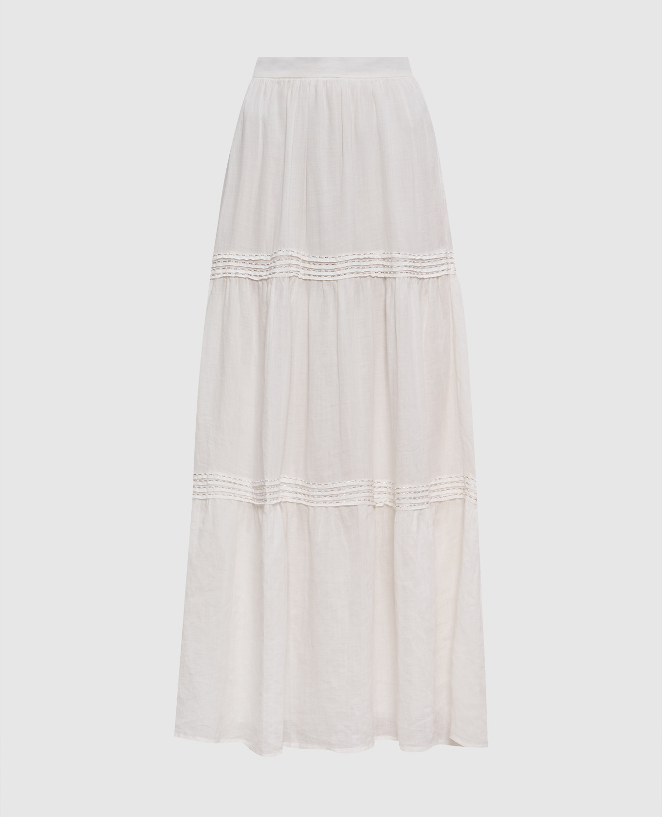 

White beaded nettle maxi skirt Ermanno Scervino