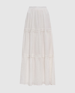Ermanno Scervino White beaded nettle maxi skirt D302O302TBX