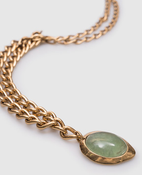 Ermanno Scervino Gold double chain with cabochon stone D463X702ZYI