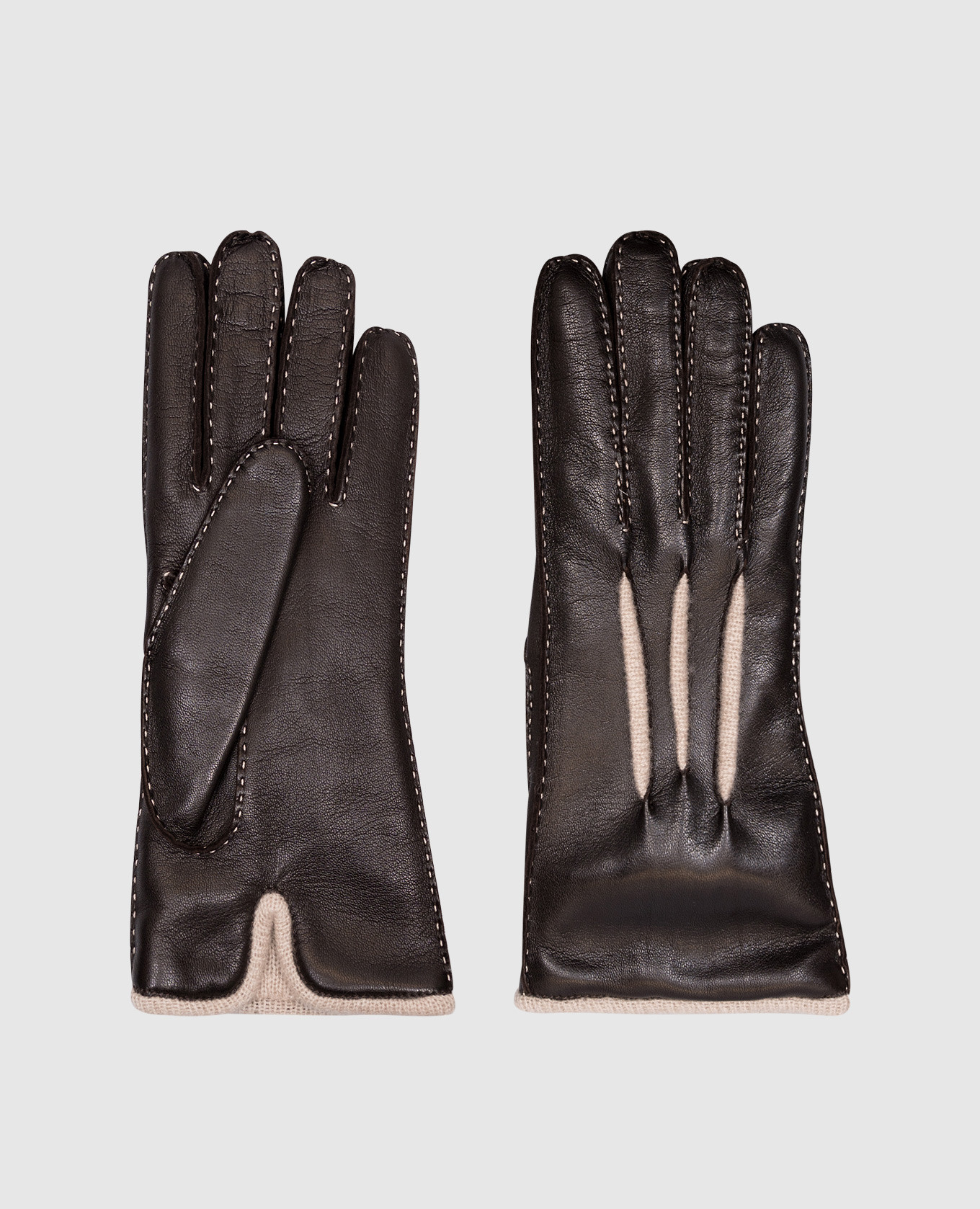 Brown leather gloves MooRER