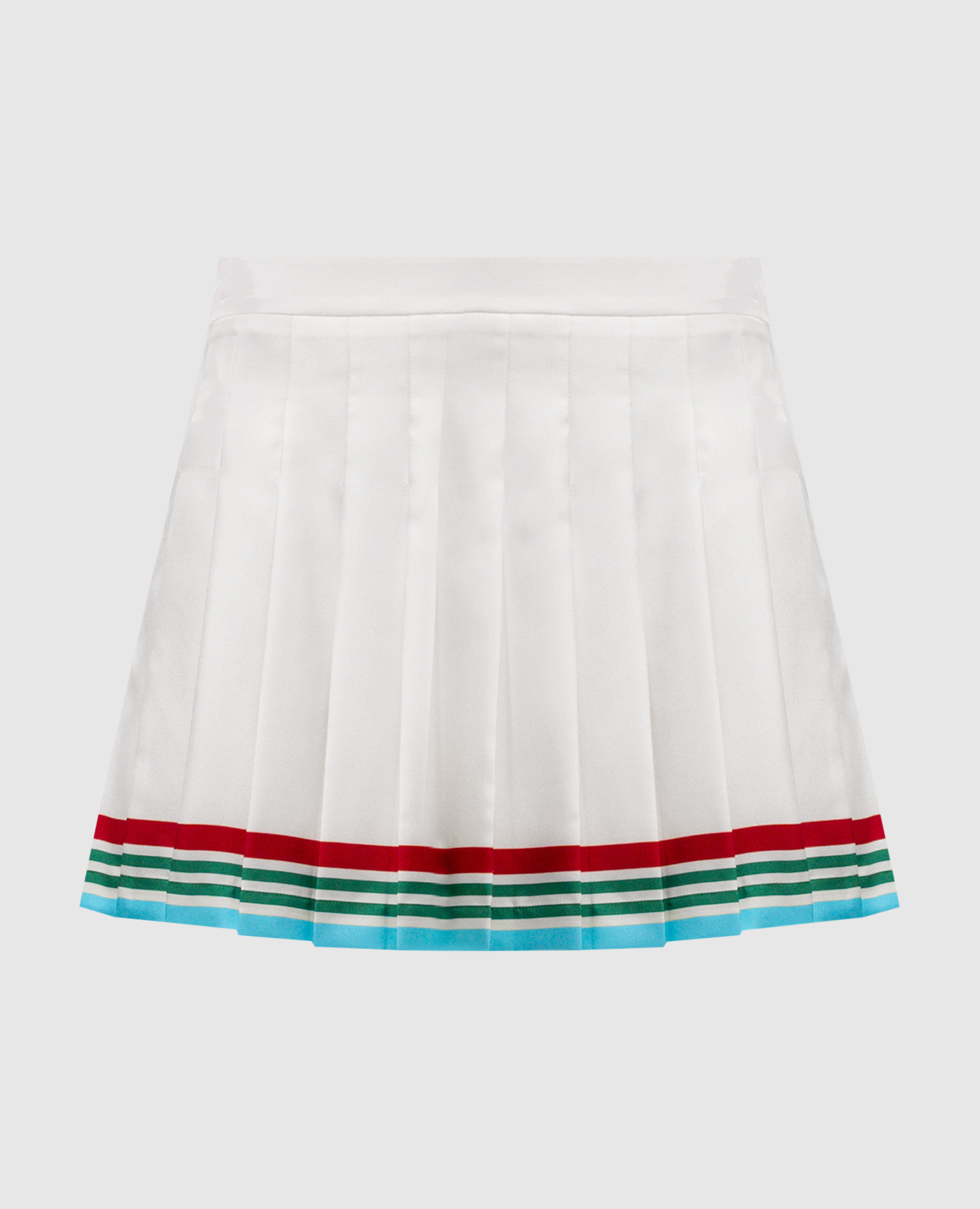 Casa Way World Series White Silk Pleated Skirt Casablanca