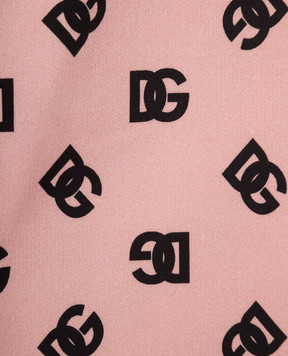 Dolce&Gabbana Baby pink monogram logo print dress with hood L5JD9OG7N9P812+