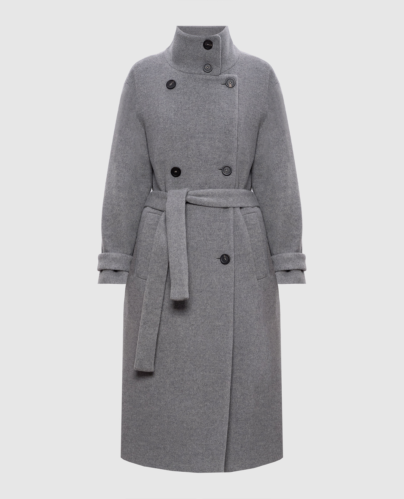 

Gray double-breasted coat with wool and cashmere Peserico, Grey