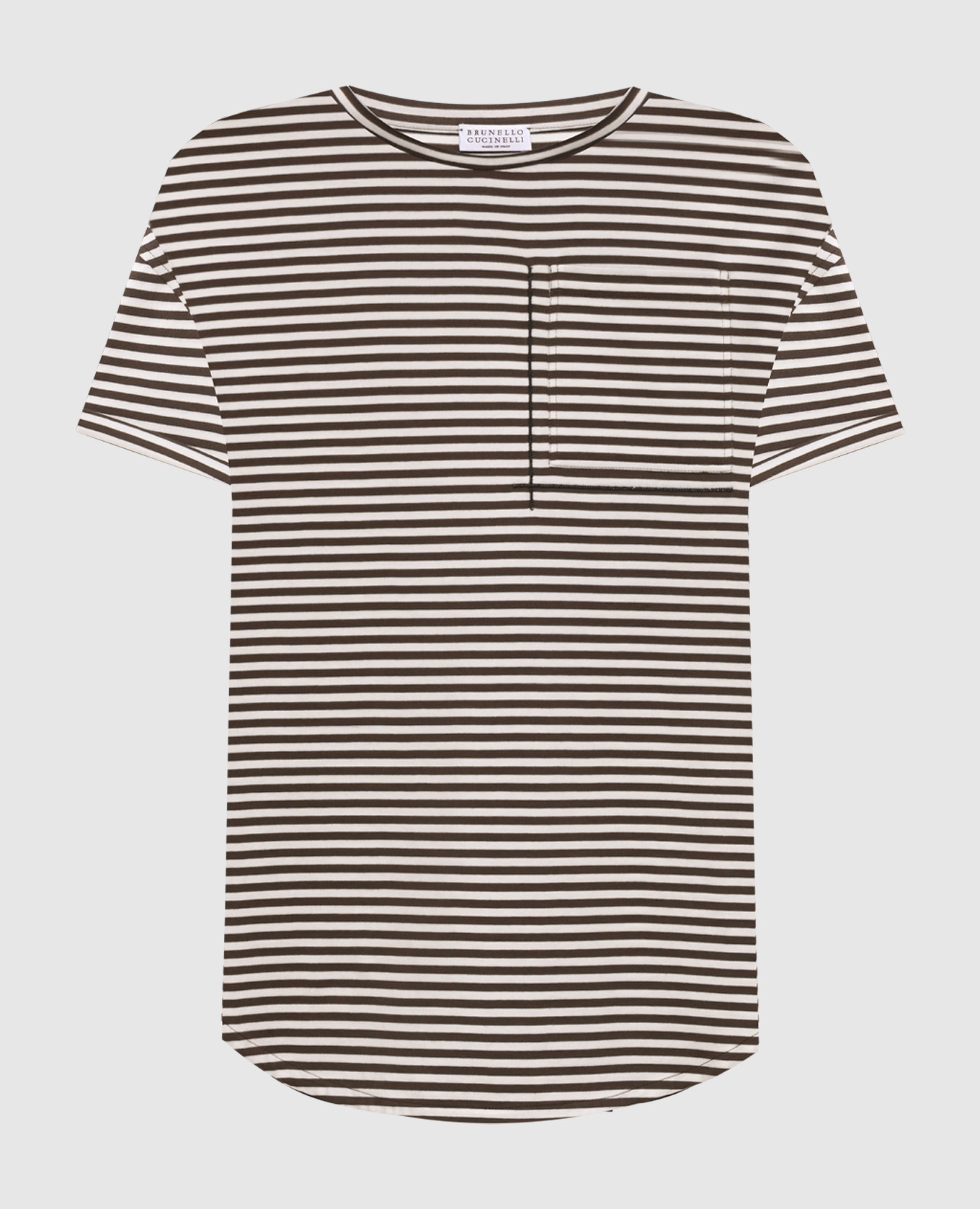 

Brown striped T-shirt Brunello Cucinelli