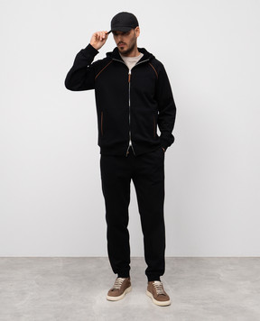 Brunello Cucinelli Black joggers with piping MW8633311G