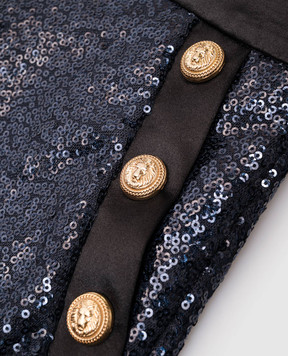 Balmain Children's blue sequined skirt BX7A81A0189610