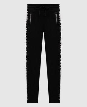 Moncler Black sweatpants with a branded ribbon J20918H00019V8183
