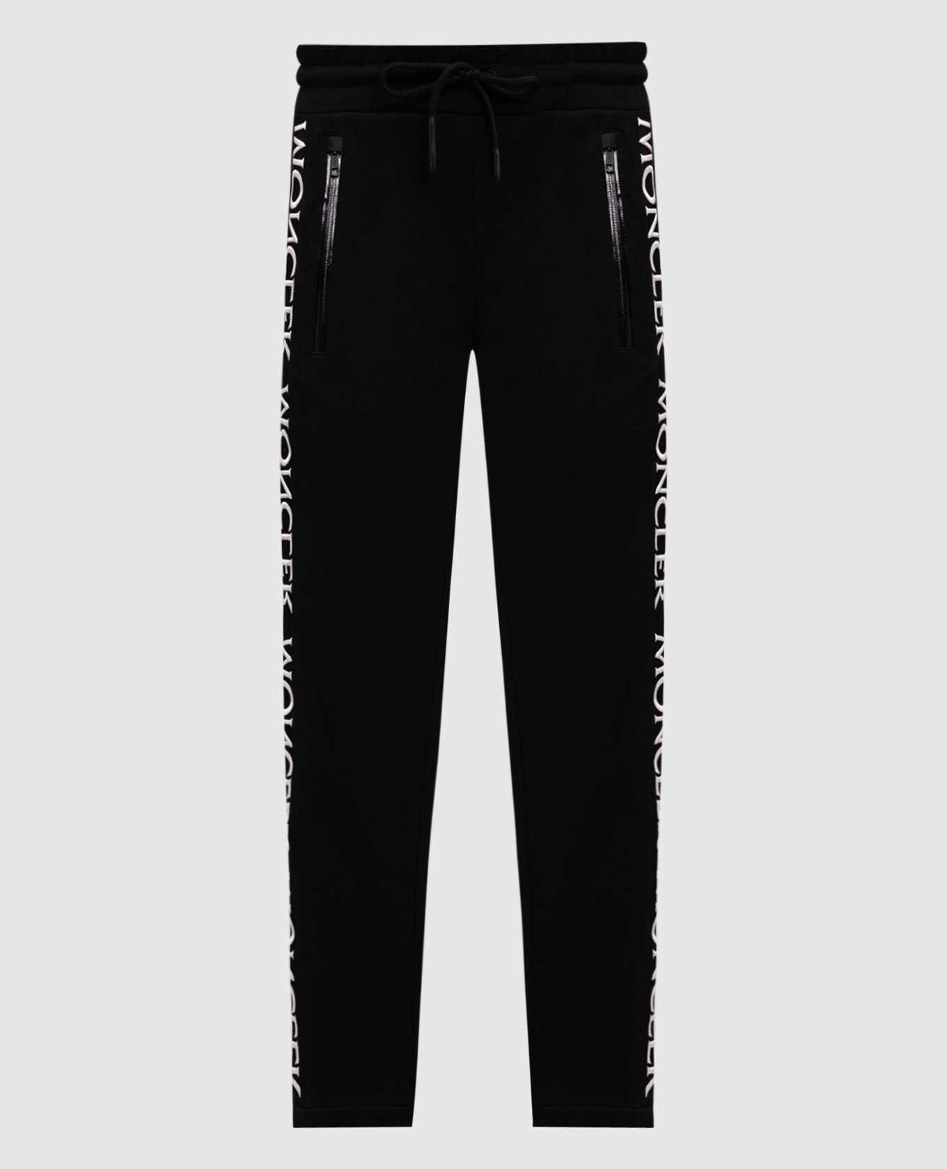 

Black sweatpants with a branded ribbon Moncler