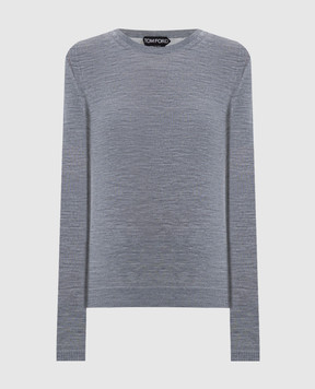 Tom Ford Grey melange wool jumper MAK1340YAX736