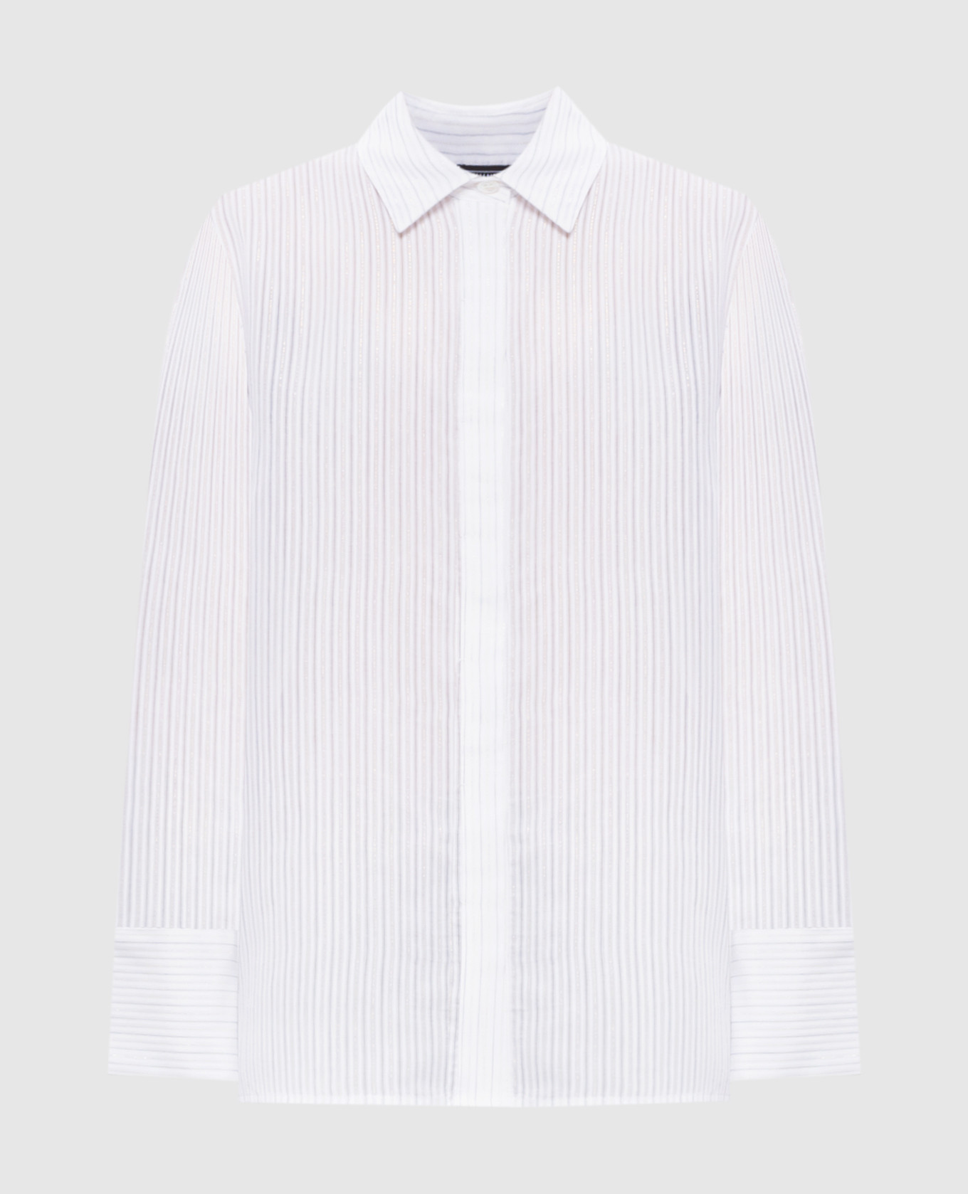 

White striped blouse with silk and lurex Peserico