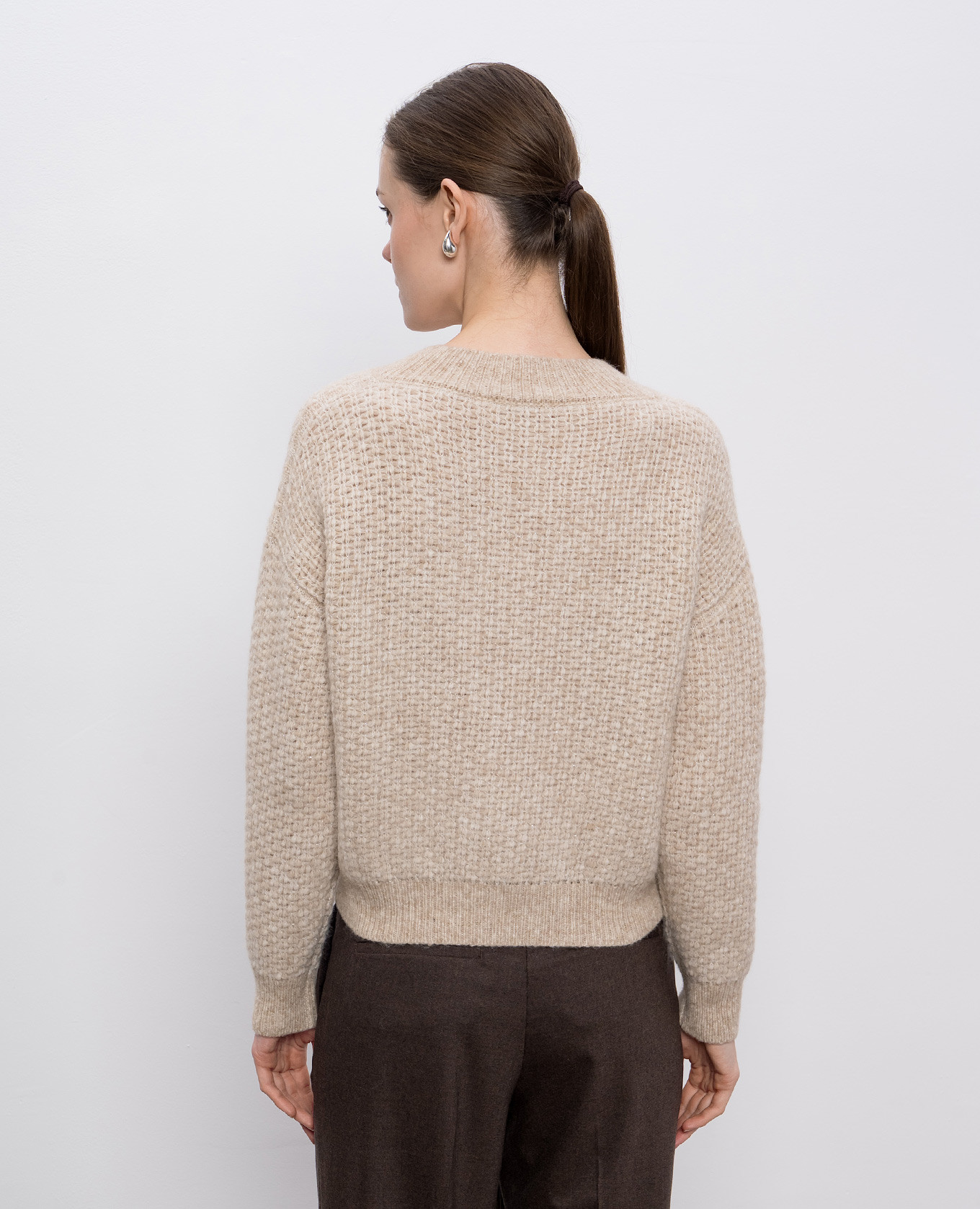 Beige alpaca wool pullover Peserico 4