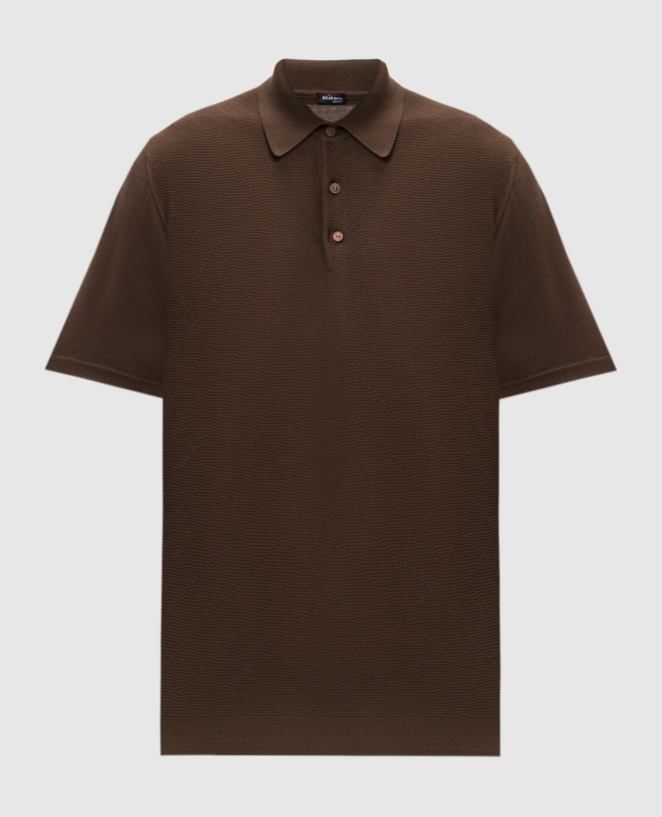 Khaki polo shirt with pattern Kiton