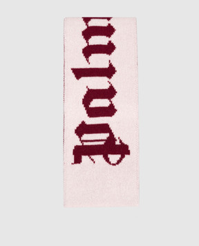 Palm Angels Children's pink scarf with wool and cashmere PGMA008F25KNI001
