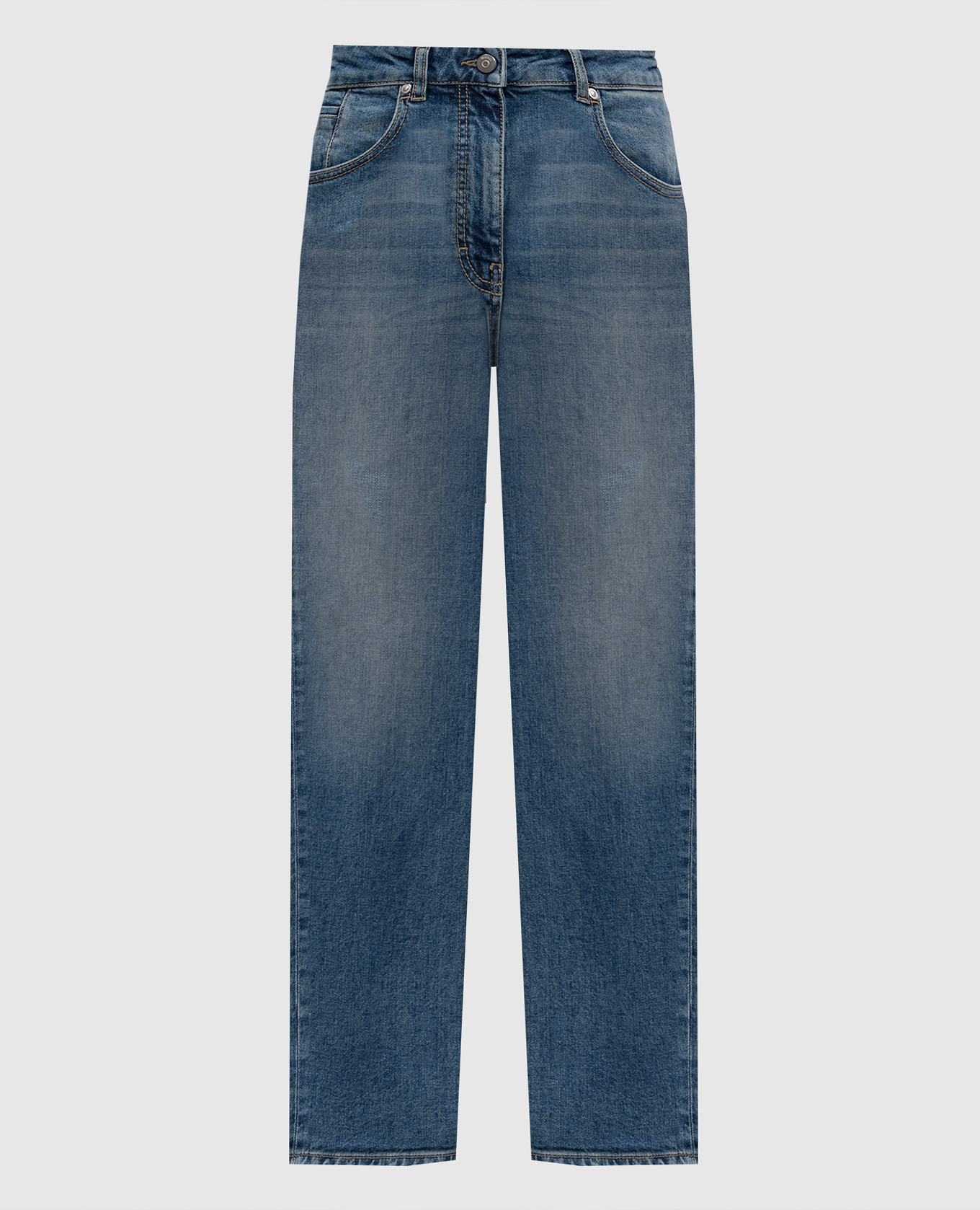 

Blue jeans with logo patch Peserico