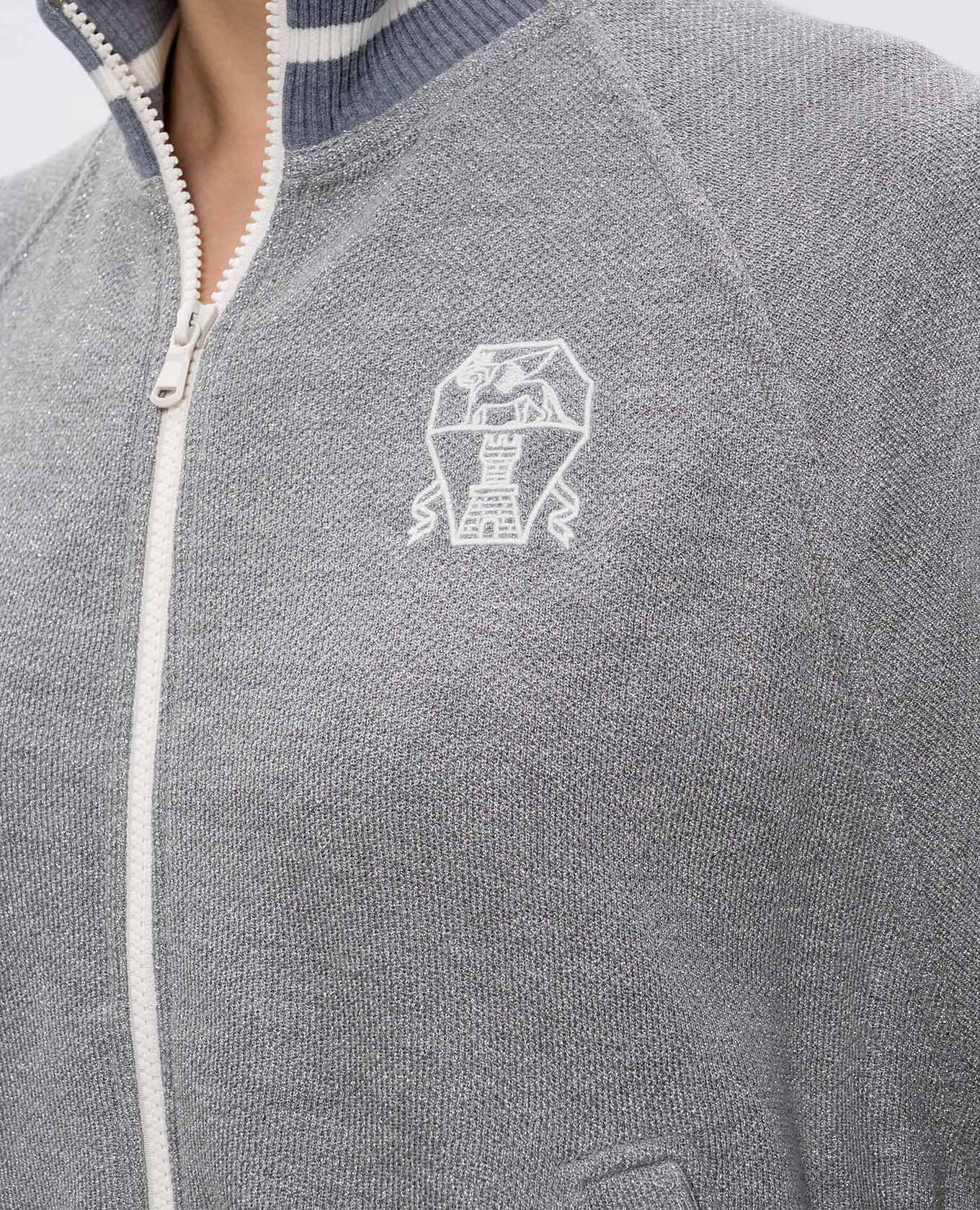 

Grey sports jacket with logo emblem Brunello Cucinelli