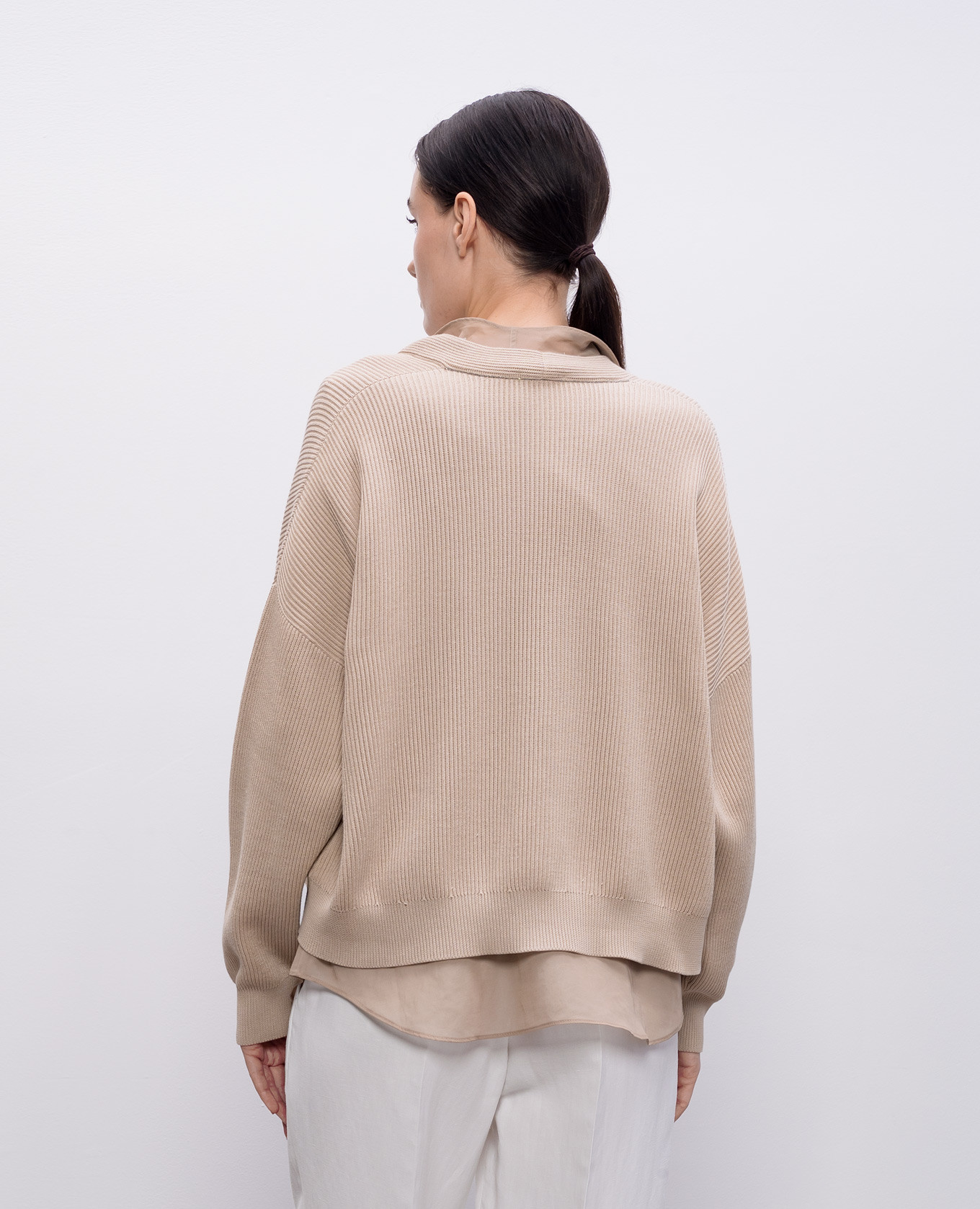 Beige cardigan with removable vest Brunello Cucinelli 4
