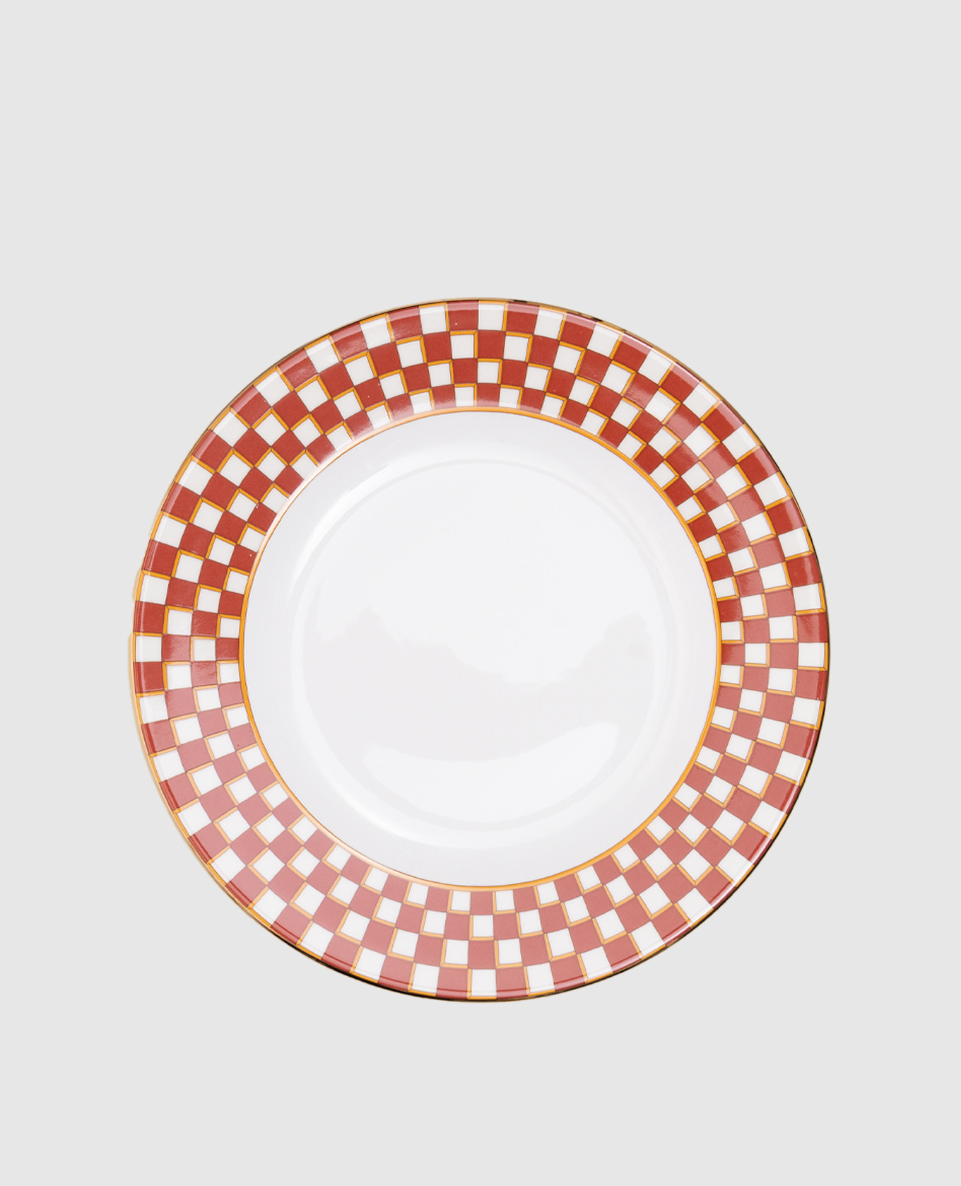 

Set of white porcelain dinner plates with 18k gold plating La DoubleJ