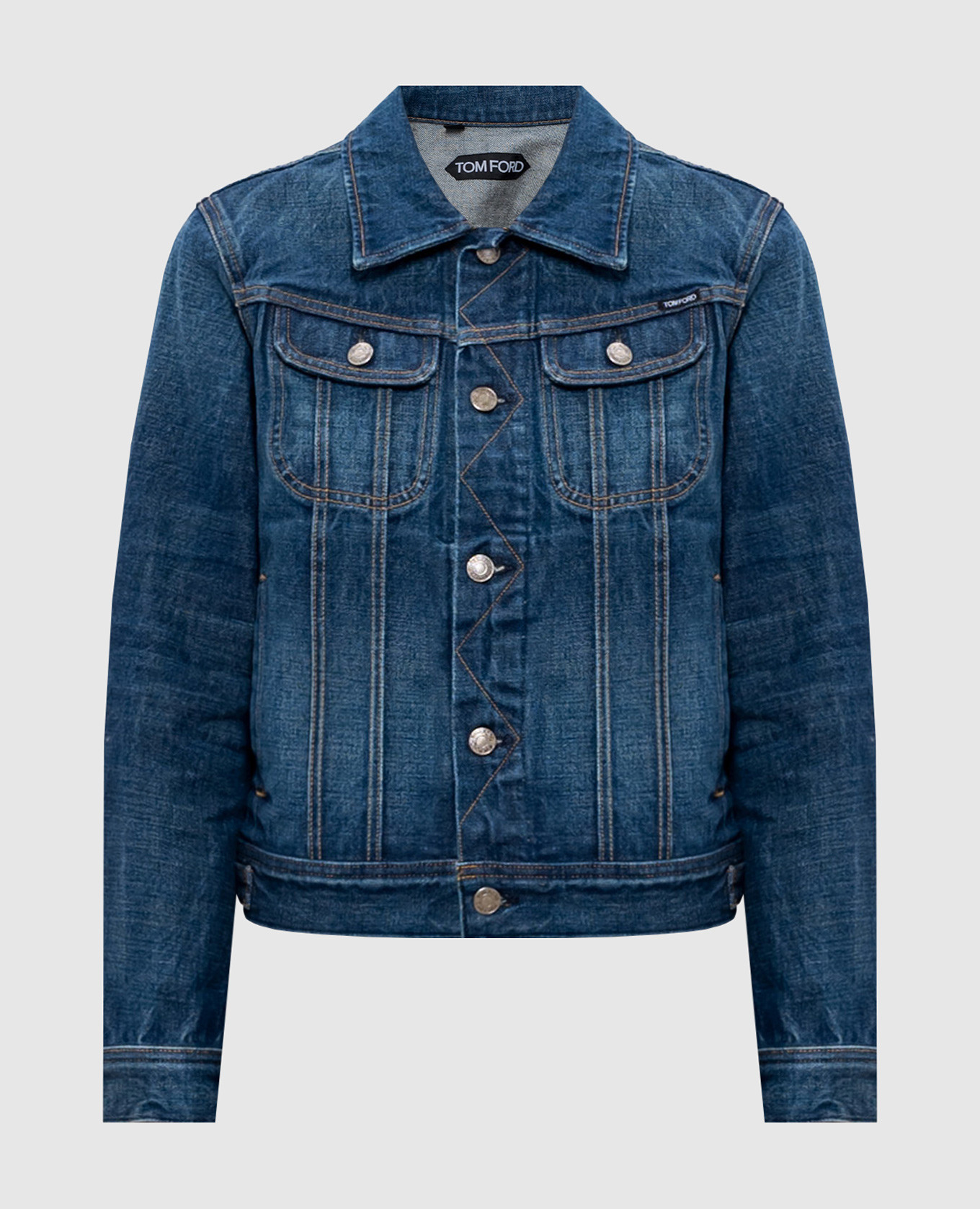 

Blue denim jacket with a distressed effect Tom Ford