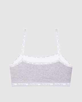 Story Loris Children's gray melange top with branded edging 36309816