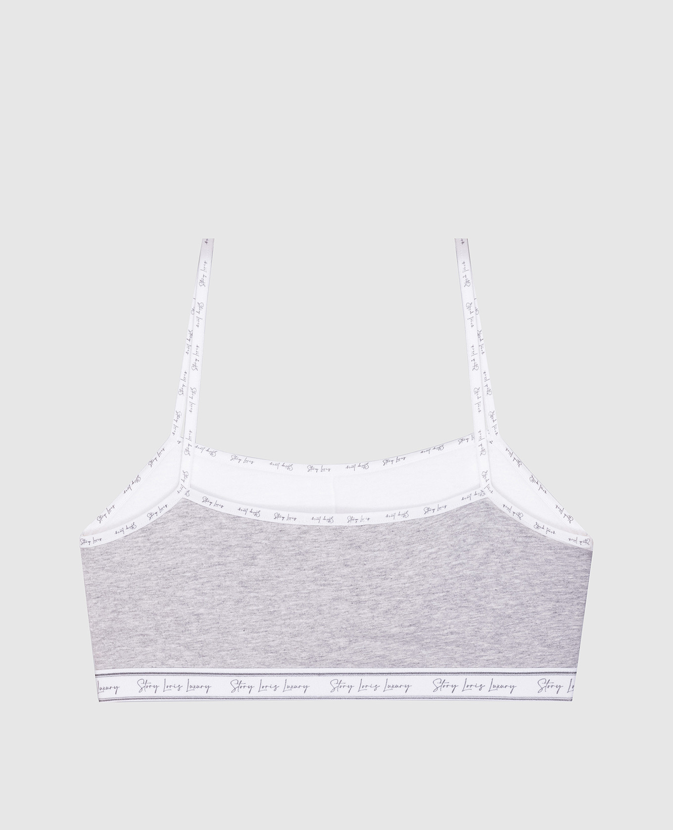 

Children's gray melange top with branded edging Story Loris, Grey