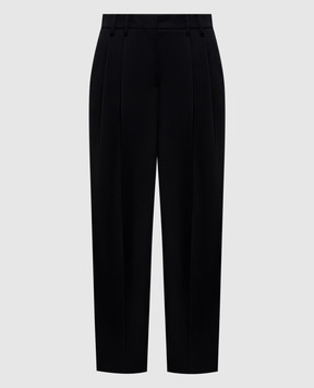 Brunello Cucinelli Black wool pants with monil chain MB166P9045