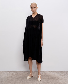 BOBOUTIC Black dress with textured pattern 4802