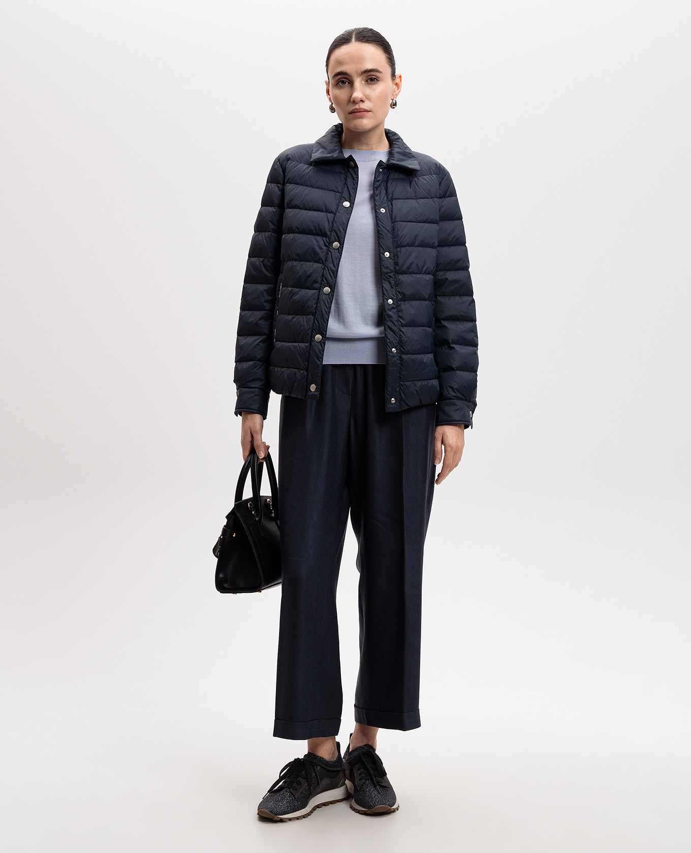 

Blue wool jumper with monil chain Peserico, Light blue