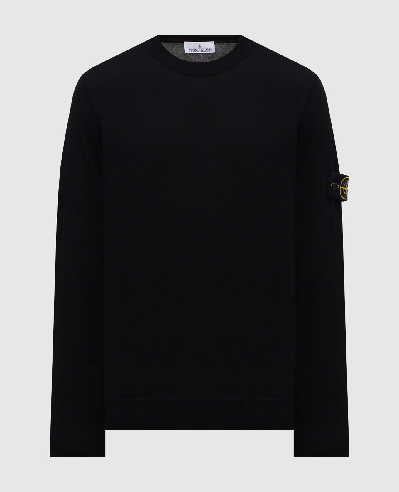 

Black wool jumper with logo patch Stone Island