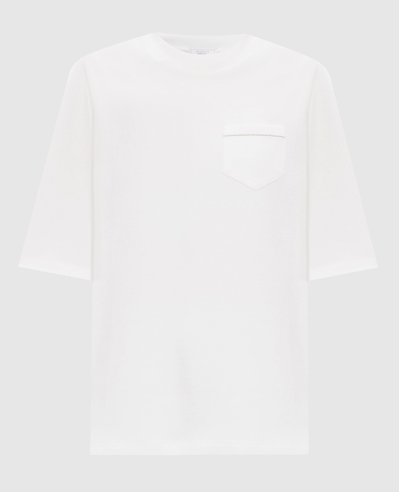 

White T-shirt with a monil chain Peserico