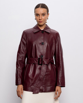 Max Mara Burgundy leather jacket TOLMIN TOLMIN