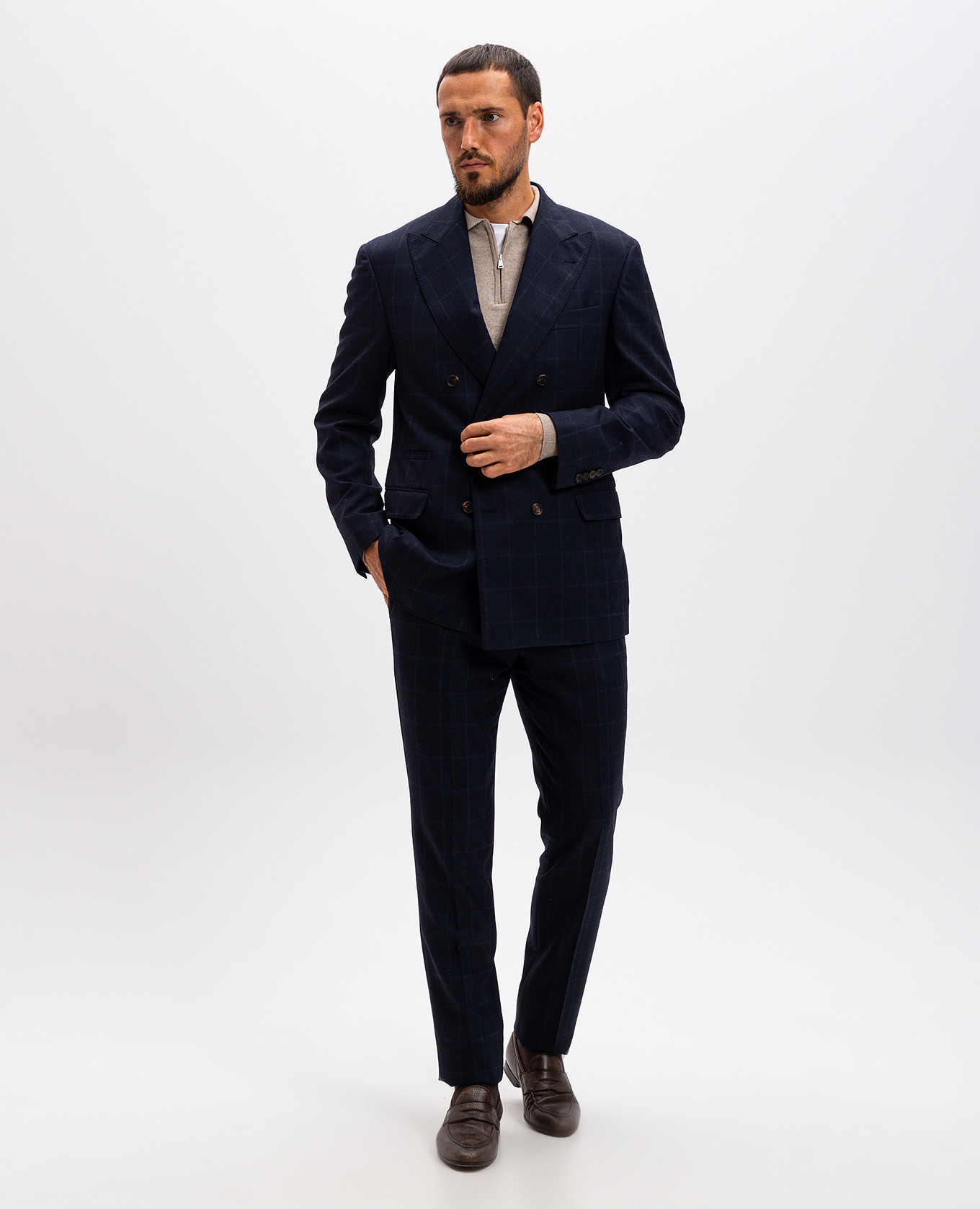 Beige merino wool polo shirt Cashmere&Whiskey 2