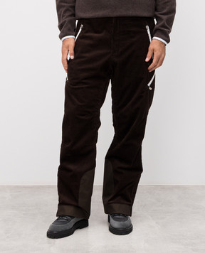 Brunello Cucinelli Brown corduroy ski pants with emblem MM180KP06