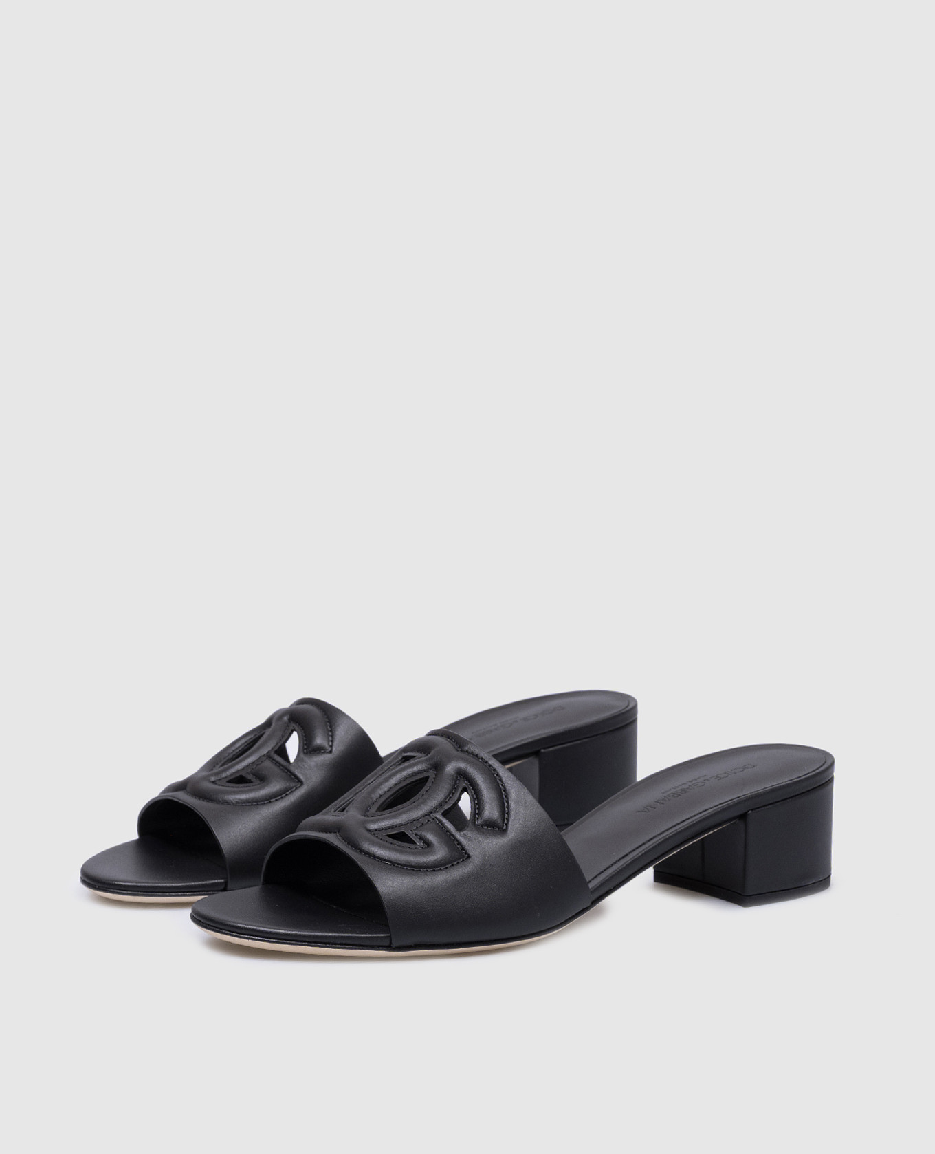 

Black leather mules with DG logo Dolce&Gabbana