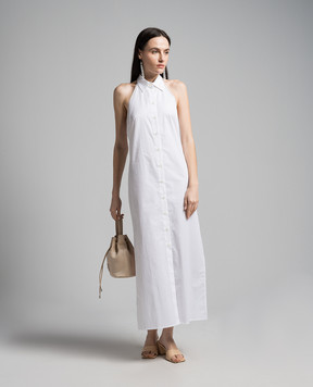 Peserico White dress with monil chain E0283601979