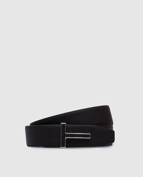 Tom Ford Brown leather belt with monogram logo TB248LCL237S