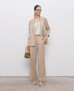 Peserico Beige wool jacket with lurex A01137D03359