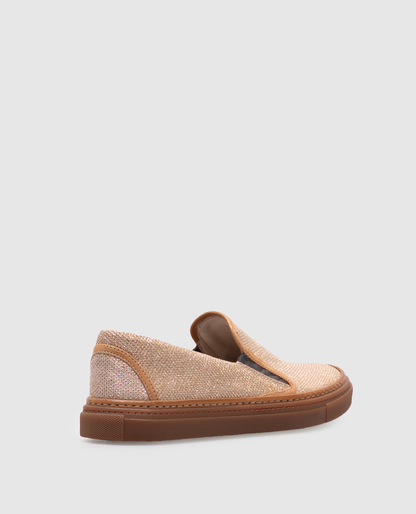 Gold slip-ons with lurex Brunello Cucinelli 3