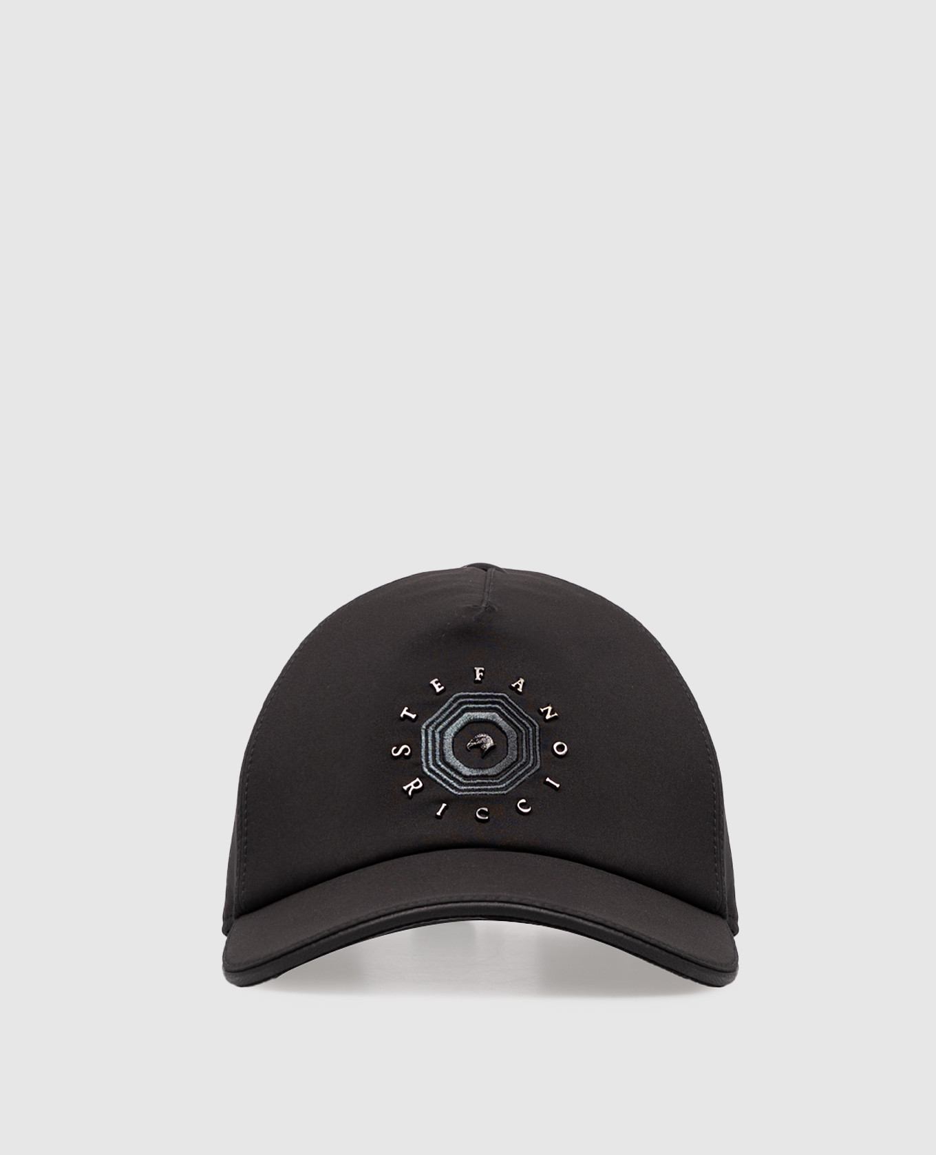 

Black cap with textured logo Stefano Ricci