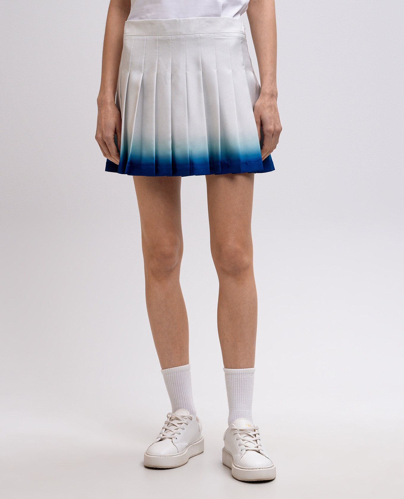 

Casa Way white pleated silk skirt Casablanca