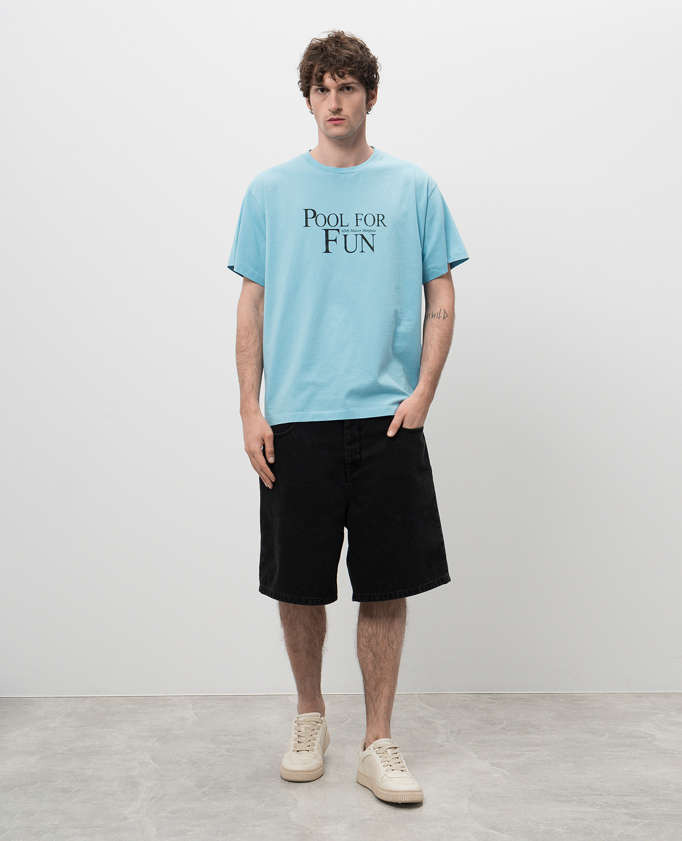 

Blue T-shirt with Pool For Fun print Maison Margiela MM6, Light blue