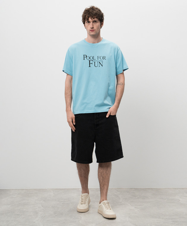 Maison Margiela MM6 - Blue T-shirt with Pool For Fun print