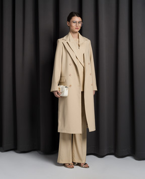 JOSEPH Beige double-breasted coat made of wool JP001578