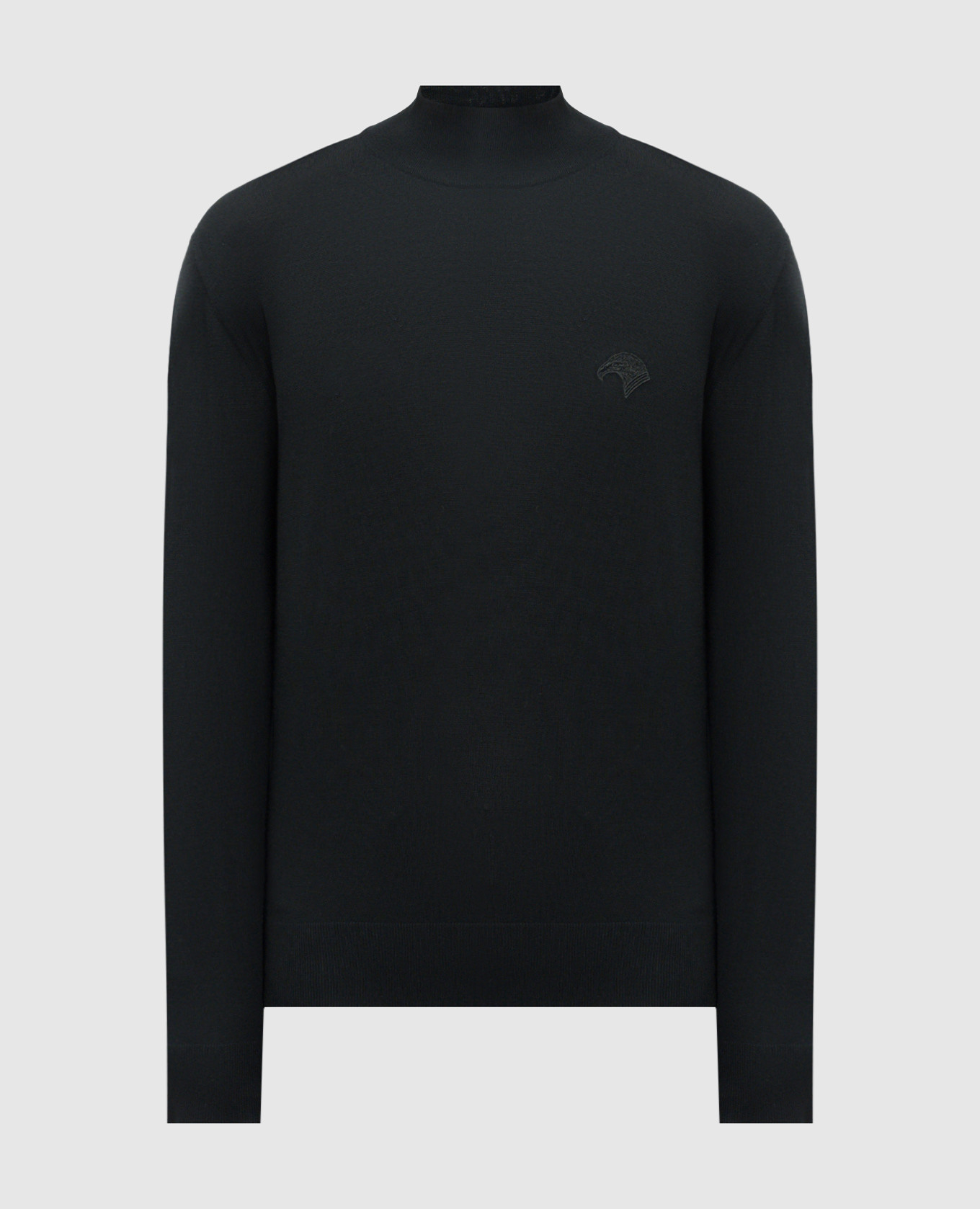 

Black wool jumper with logo embroidery Stefano Ricci