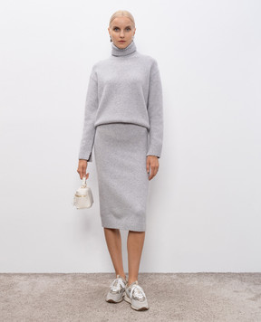 Peserico Gray sweater with wool and cashmere with lurex S99439F0709286