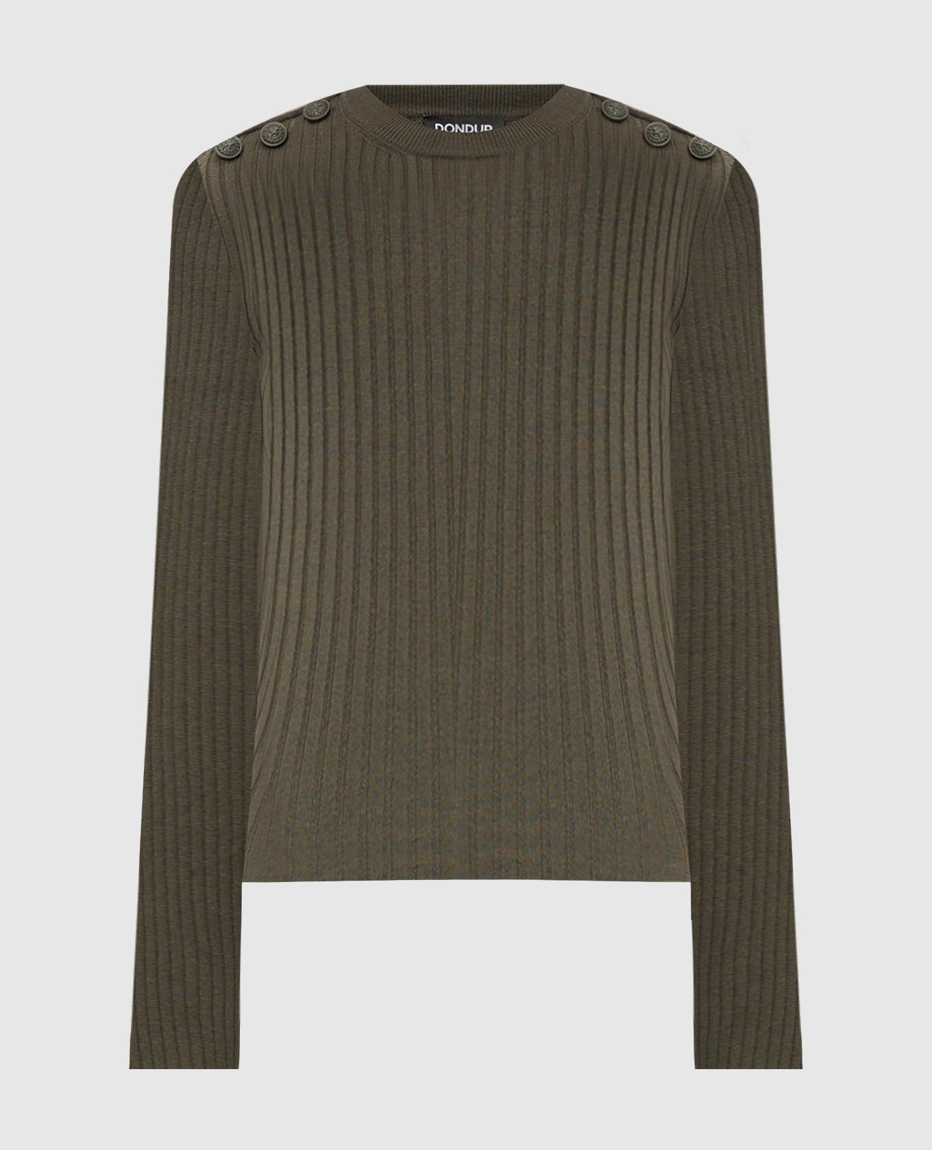 

Green ribbed jumper with metallic logo Dondup, Зеленый