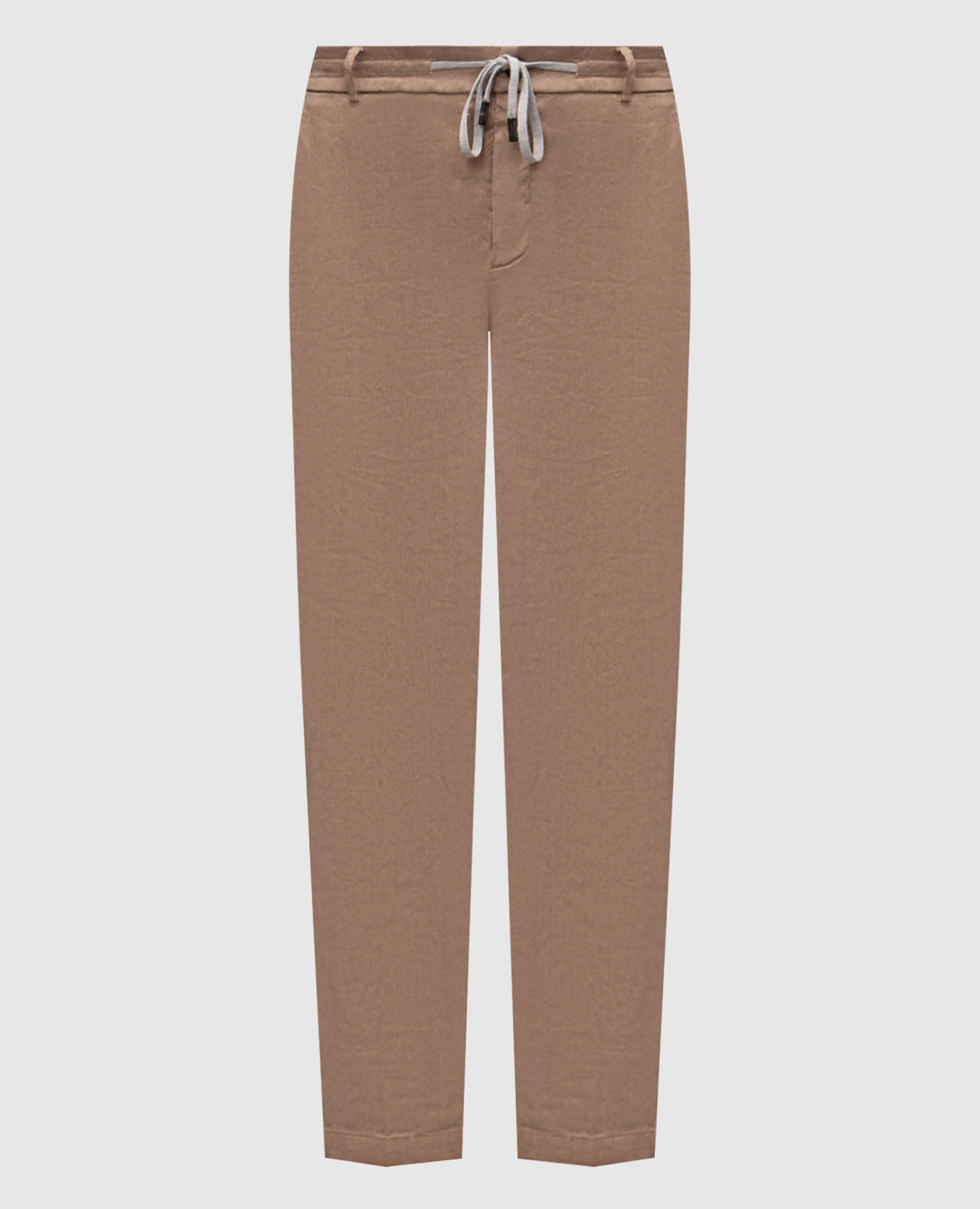 

Beige linen pants with logo Peserico