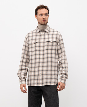 Woolrich Beige checkered shirt CFWOSI2011MRUT3180